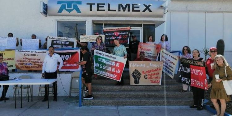 Jubilados de Telmex Hermosillo se unen a protesta nacional&nbsp;