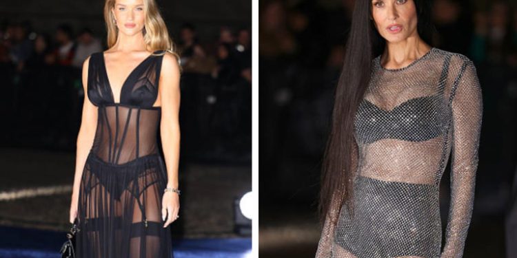El look trasparente de Demi Moore en la fiesta de Dolce & Gabbana
