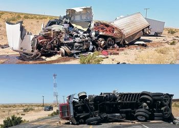 Fuerte choque entre tráilers deja dos heridos en la carretera Sonoyta-SLRC