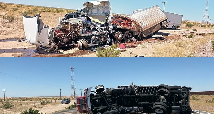 Fuerte choque entre tráilers deja dos heridos en la carretera Sonoyta-SLRC