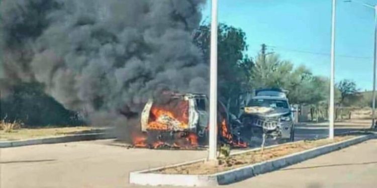 Se registra ataque armado en Tubutama; deja autos incinerados.