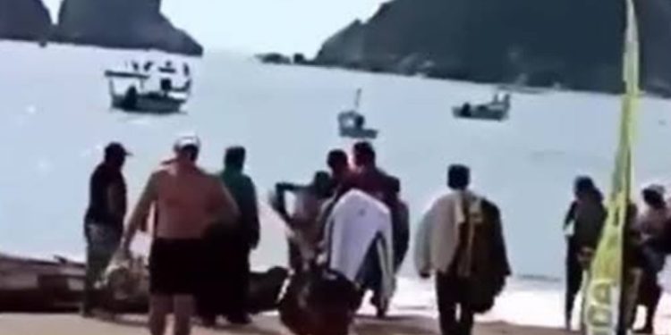 Tiburón le arranca una pierna a turista en playa de Melaque, Jalisco