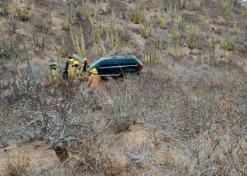 Vehículo cae a barranco a un costado del mirador escénico de San Carlos 
