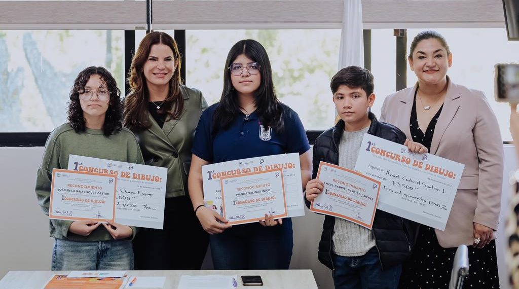 Premia Ayuntamiento a ganadores del Concurso de Dibujo “Una vida libre de violencia hacia las mujeres y las niñas es posible”