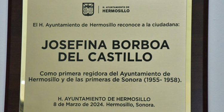 Reconocen  mérito de Josefina Borboa del Castillo, primera mujer regidora de Hermosillo