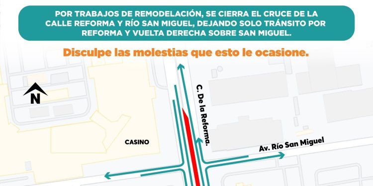 Orienta Tránsito Municipal por cierre de vialidades en Reforma y Paseo San Miguel