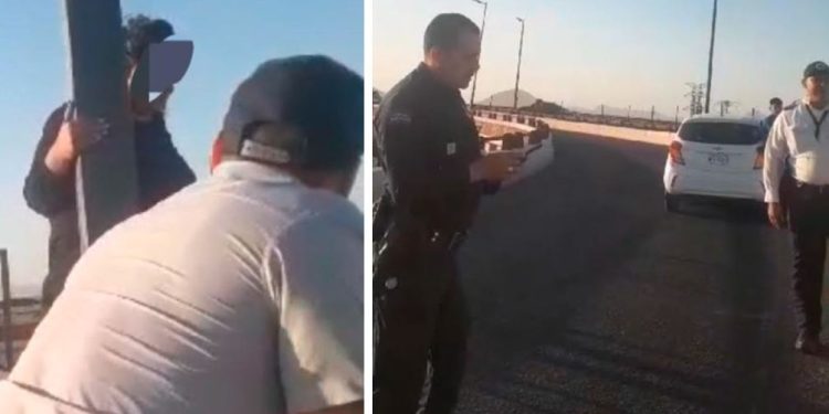 Policías y ciudadano evitan que joven se arroje del puente de Solidaridad y Luis Encinas, en Hermosillo