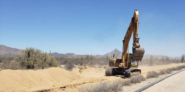 Otra obra en Sonora que destruye la flora; ahora es un acueducto en Punta Chueca.