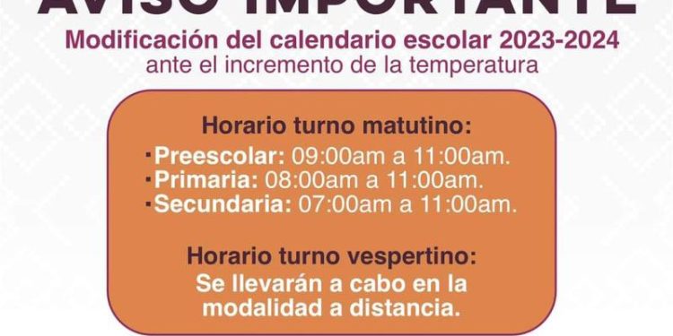 Anuncia Gobierno de Sonora modificación del calendario escolar ante las altas temperaturas.