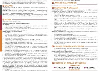 Convocan al XVII premio de Contraloría Social Sonora 2024.