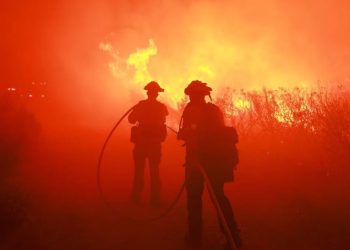 Evacúan a unas mil 200 personas por un incendio forestal a las afueras de Los Ángeles.