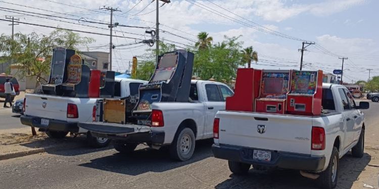Aseguran en San Luis Río Colorado 16 máquinas “tragamonedas”.