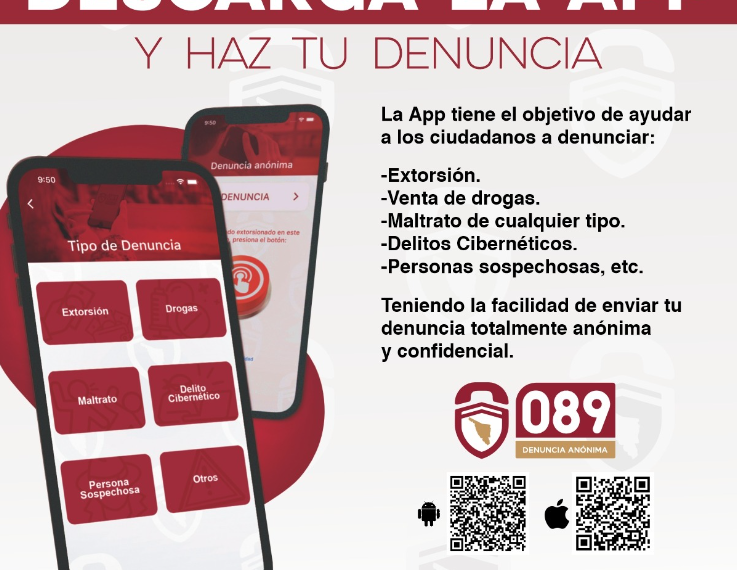 Cuenta Seguridad Pública con app móvil para la denuncia anónima de delitos.