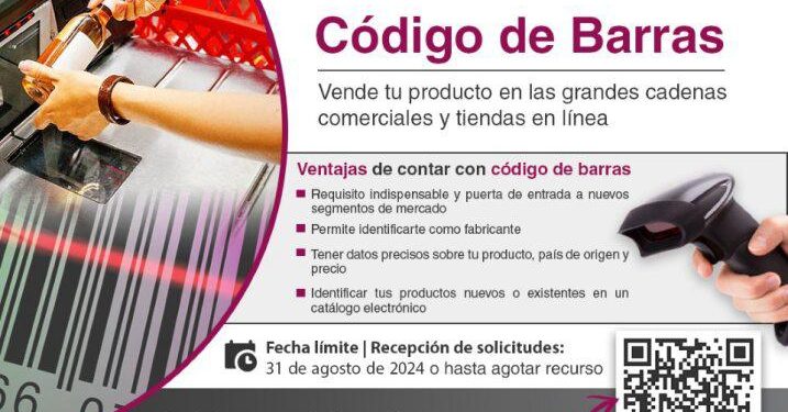 Lanza Secretaría de Economía convocatoria a Mipymes para tramitar código de barras.