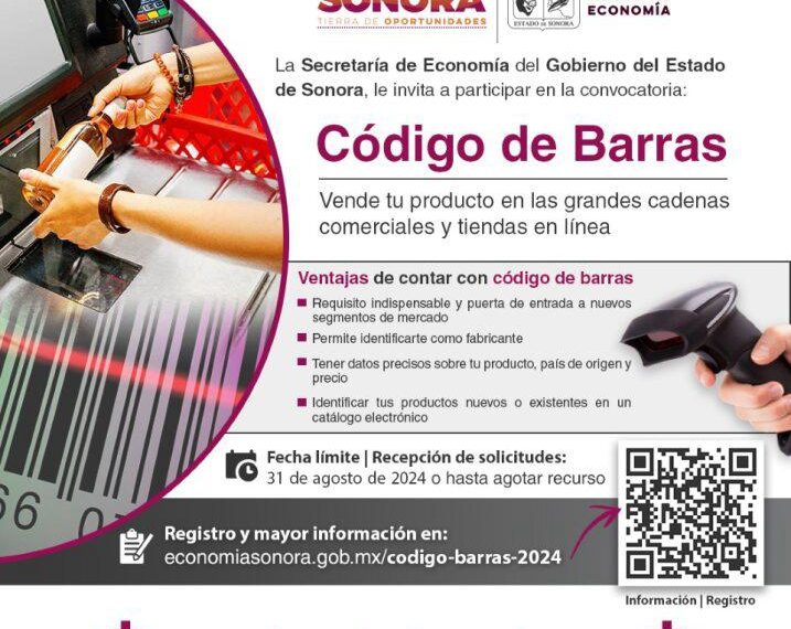 Lanza Secretaría de Economía convocatoria a Mipymes para tramitar código de barras.
