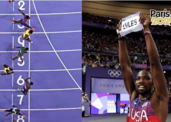 Noah Lyles gana el oro en 100 metros planos por solo 5 milésimas de segundo.