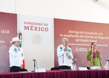 Pueblos Yaquis reconocen a presidente López Obrador y a gobernador Durazo, y agradecen continuidad de Plan de Justicia a presidenta Sheinbaum.