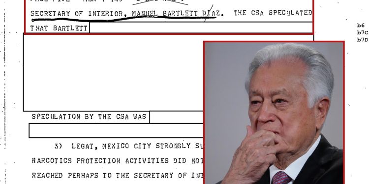 Gobierno de EU tenía ‘fuerte sospecha’ sobre vínculos de Bartlett con narcos.