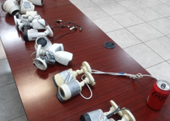 Retiran 24 cámaras de videovigilancia ilegales en San Luis Río Colorado.