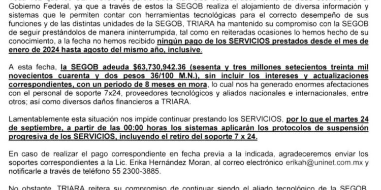 Gobernación se queda sin internet por falta de pagos.