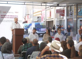 Cumple Gobernador Durazo con rehabilitación de calles del centro histórico y entrega de biblioteca del Colson