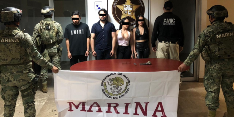 Detienen a cuatro personas con arma de fuego durante operativo conjunto en Ciudad Obregón.