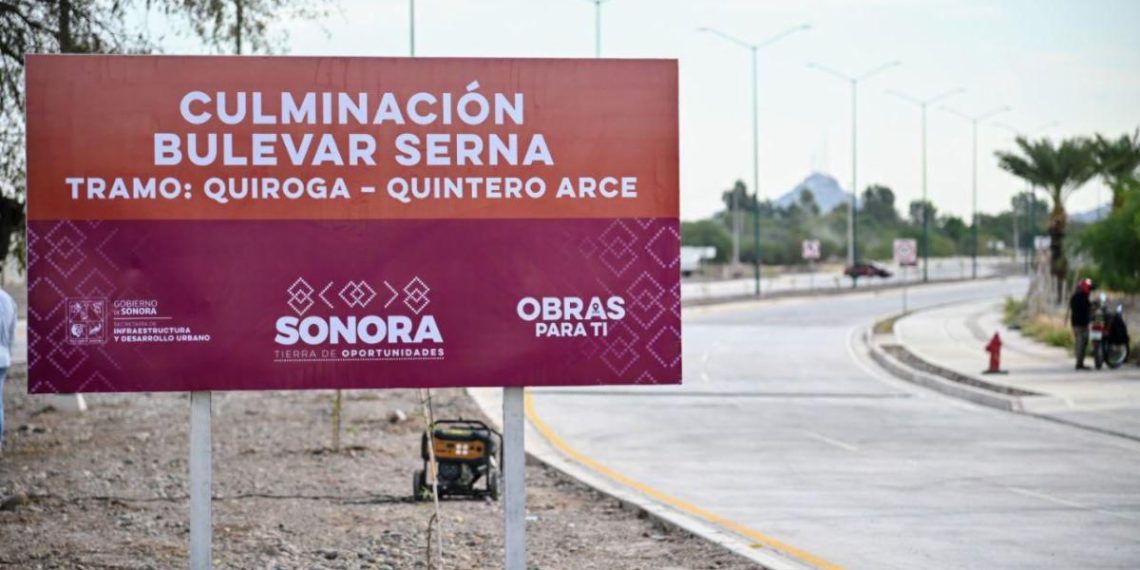 Inaugura Gobierno de Sonora prolongación del bulevar Serna en beneficio de habitantes del poniente de Hermosillo.