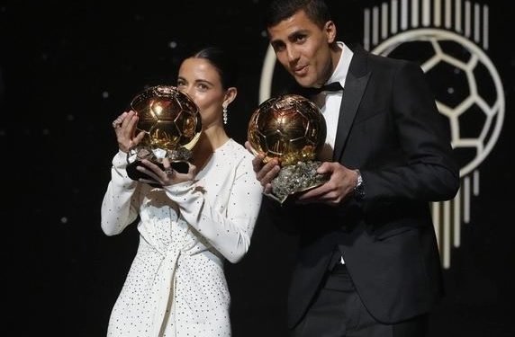 Rodri y Aitana Bonmatí son galardonados con Balón de Oro.