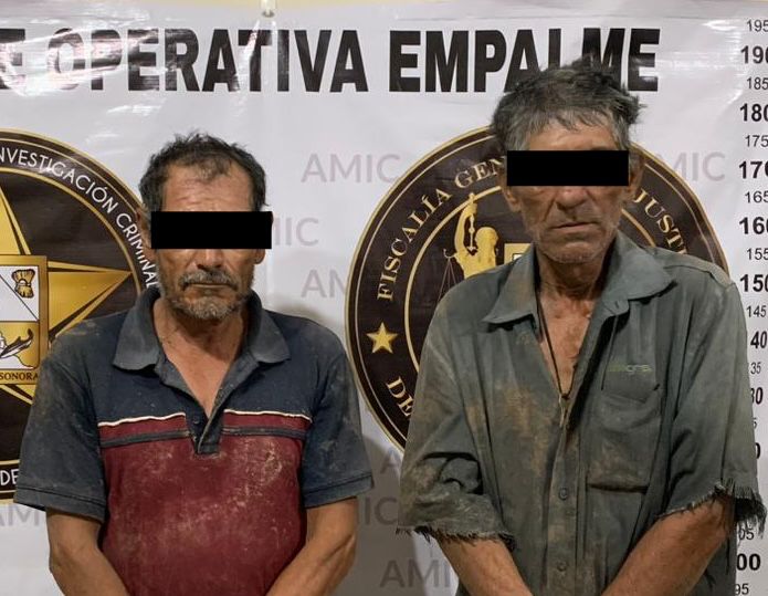 Detienen a dos hombres por probable robo de camarón en acuícola de Empalme.