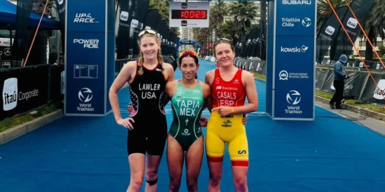 La sonorense Rosa María Tapia se baña de oro y conquista el Americas Triathlon Premium Cup Viña del Mar en Chile.