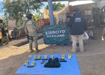 Operativo conjunto realiza cateo y asegura taller de blindaje artesanal de vehículos.