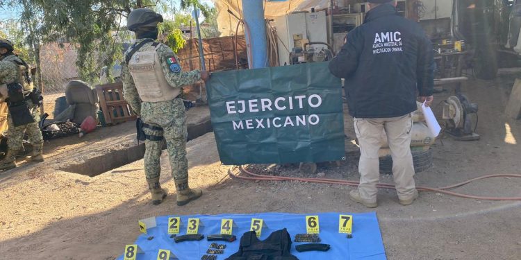 Operativo conjunto realiza cateo y asegura taller de blindaje artesanal de vehículos.