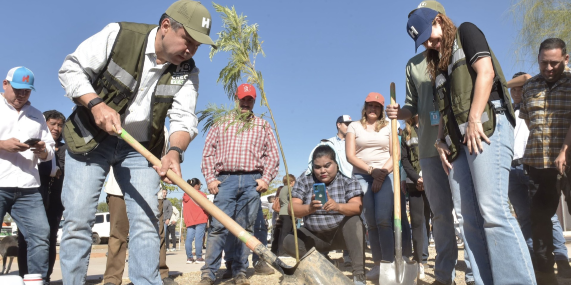 Llevan Toño Astiazarán y Patty Ruibal Hermosillo Crece Verde a La Cholla, con mega reforestación.