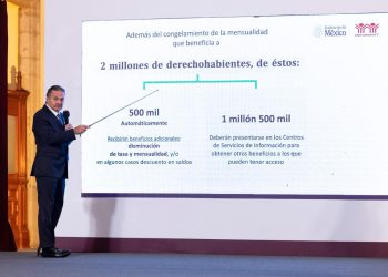 Infonavit anuncia congelamiento de saldo y mensualidades de 2 millones de créditos.