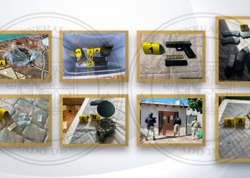 Operativo conjunto en Golfo de Santa Clara asegura armas, cartuchos y drogas.