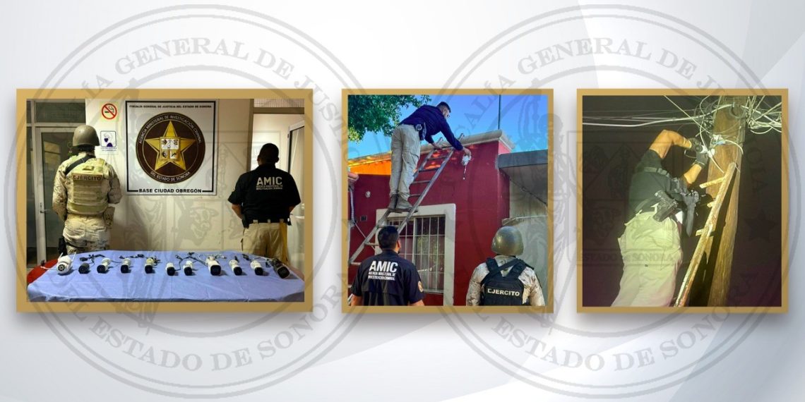 Operativo conjunto entre AMIC y DEFENSA asegura cámaras de videovigilancia ilegales en Cajeme.