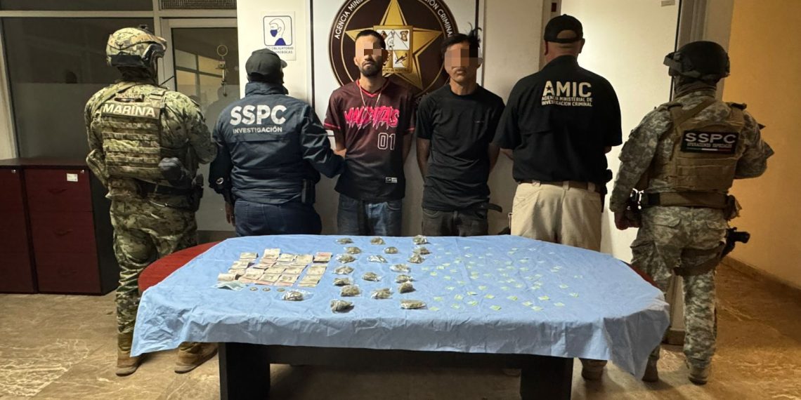 La Fuerza de Tarea Interinstitucional (FTI) asegura personas con narcóticos en Cajeme.