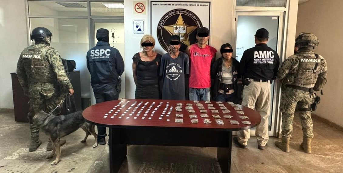 Fuerza de Tarea Interinstitucional (FTI) captura a cuatro personas y asegura droga en cateos.