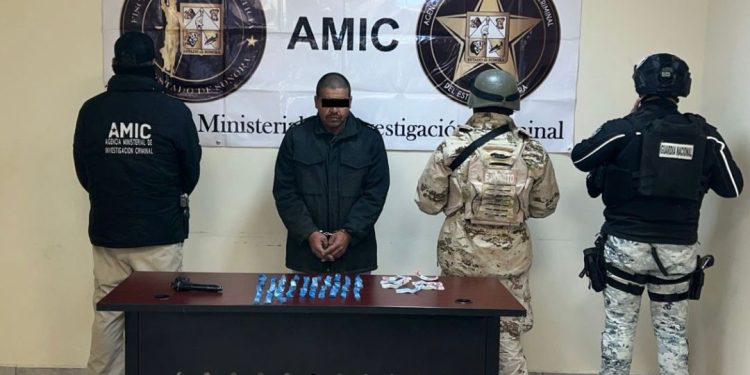 Operativo conjunto AMIC, DEFENSA y GN realiza cateo positivo en San Luis Río Colorado.