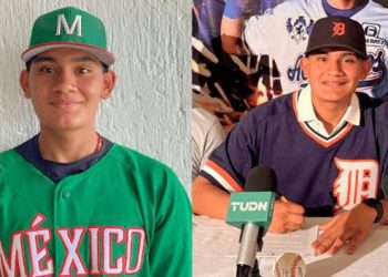 Omar Bustamante, prospecto sonorense, firma con Tigres de Detroit de la MLB.