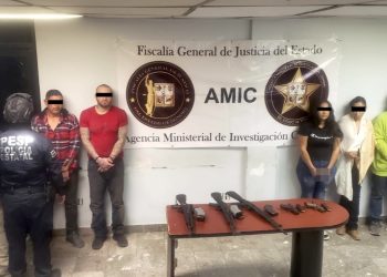 Captura AMIC a cinco personas por privación ilegal de la libertad y portación de armas de fuego en SLRC.