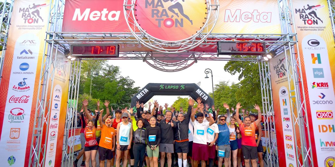 Supera récord de participación Maratón Internacional de Hermosillo 2024.