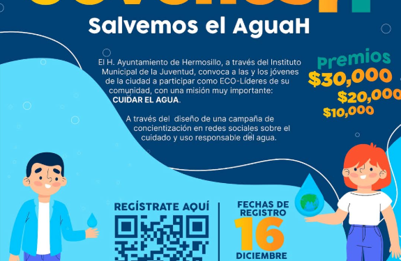 Continúa abierta la convocatoria para registrarse en concurso “Jóvenes H Salvemos el Agua”.