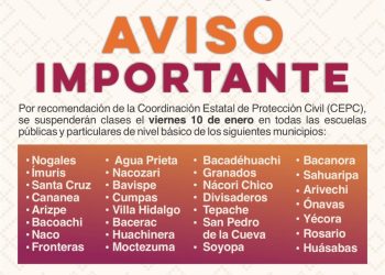 Se mantiene suspensión de clases este viernes 10 de enero en 30 municipios: SEC.