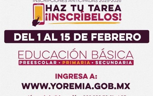 Mañana inician las Inscripciones Anticipadas del nivel básico para el ciclo escolar 2025-2026: SEC.
