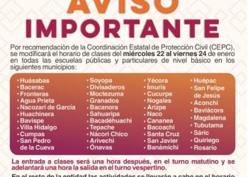 Modifica SEC horario de clases en 41 municipios ante pronóstico de bajas temperaturas.