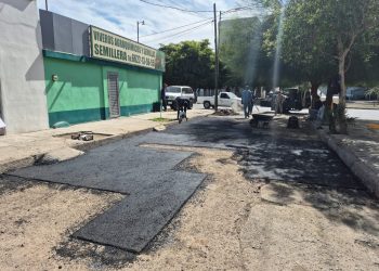 Refuerza Ayuntamiento de Hermosillo reparación de calles con el programa “Un Día en Tu Colonia”.