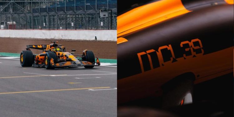 McLaren presenta el MCL39 para 2025 con un diseño temporal en Silverstone.