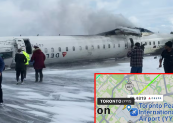Avión se estrella y cae de cabeza en Aeropuerto de Toronto; reportan 8 heridos.