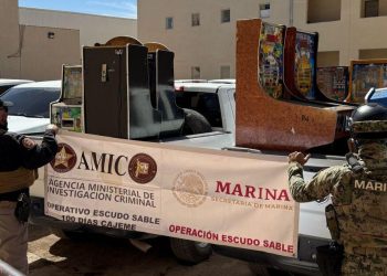 Operativo Escudo Sable asegura máquinas tragamonedas en Ciudad Obregón.